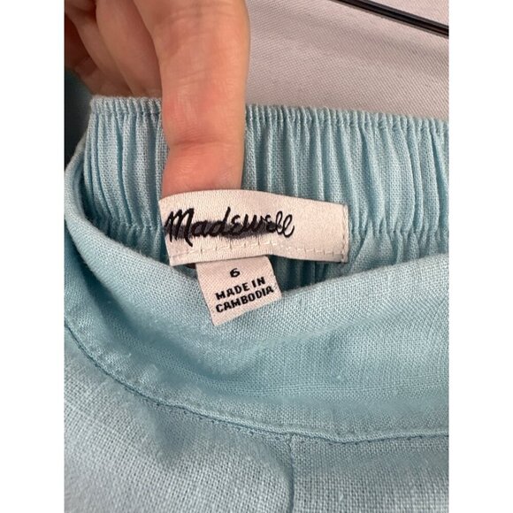Women’s Madewell Size 6 Sky Blue Linen Billowy Pants - Picture 5 of 7